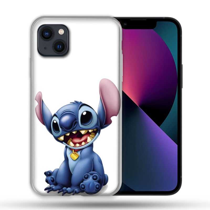 Coque Pour Iphone 14 Max (6.7) Stitch Blanc