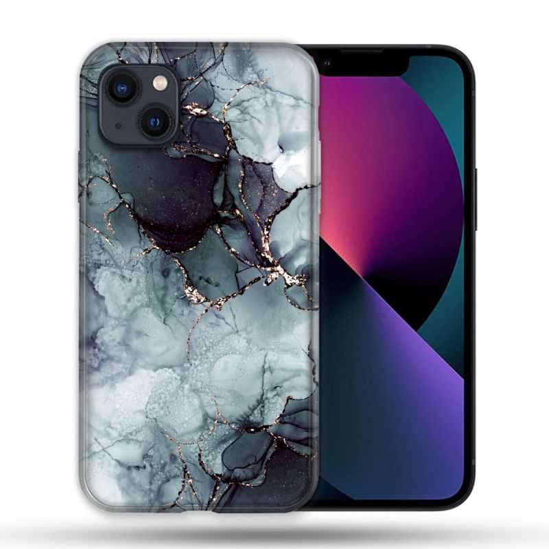 Coque Pour Iphone 14 Max (6.7) Texture Marbre Gris