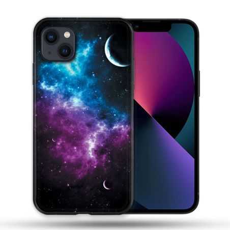 Coque Pour Iphone 14 Max (6.7) Univers Bleu Violet