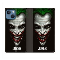 Housse Cuir Portefeuille Pour Iphone 14 Max (6.7) Joker Noir