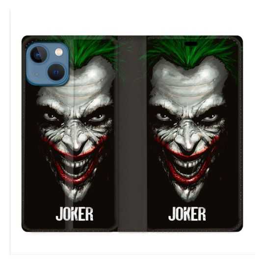 Housse Cuir Portefeuille Pour Iphone 14 Max (6.7) Joker Noir