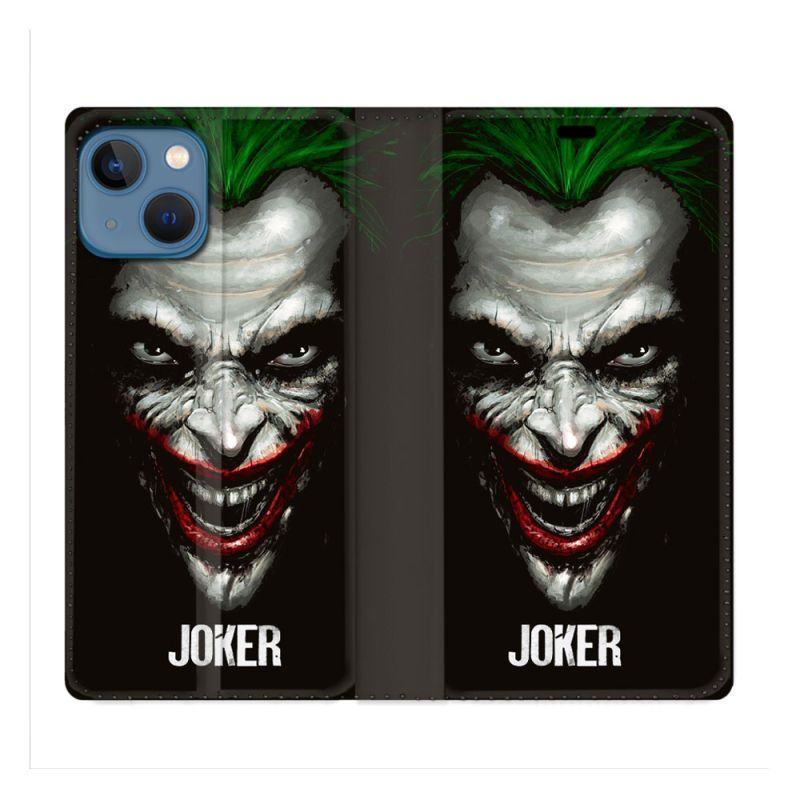 Housse Cuir Portefeuille Pour Iphone 14 Max (6.7) Joker Noir