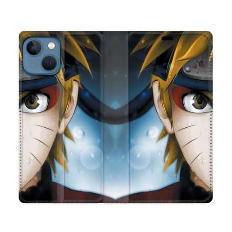 Housse Cuir Portefeuille Pour Iphone 14 Max (6.7) Manga Naruto Blanc