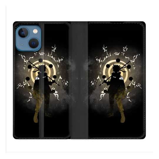 Housse Cuir Portefeuille Pour Iphone 14 Max (6.7) Manga Naruto Sage