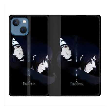 Housse Cuir Portefeuille Pour Iphone 14 Max (6.7) Manga Naruto Sasuke Itachi