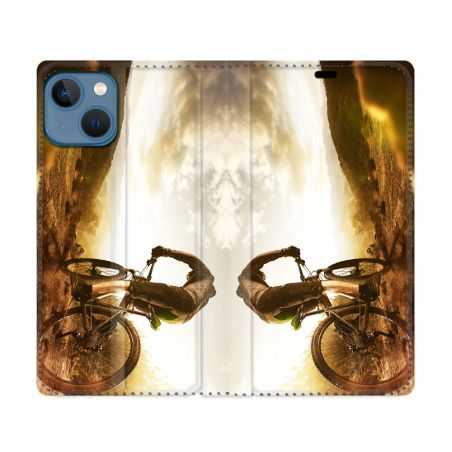 Housse Cuir Portefeuille Pour Iphone 14 Max (6.7) Sport VTT Soleil