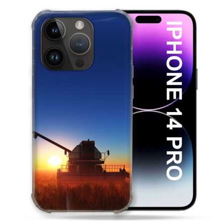 Coque Pour Iphone 14 Pro (6.1) Agriculture Moissonneuse Soleil