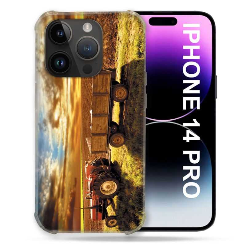 Coque Pour Iphone 14 Pro (6.1) Agriculture Tracteur Color