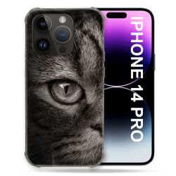 Coque Pour Iphone 14 Pro (6.1) Animal Chat Gris