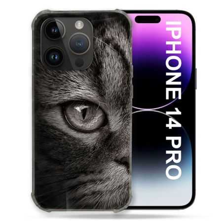 Coque Pour Iphone 14 Pro (6.1) Animal Chat Gris