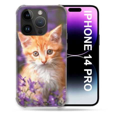 Coque Pour Iphone 14 Pro (6.1) Animal Chat Violet