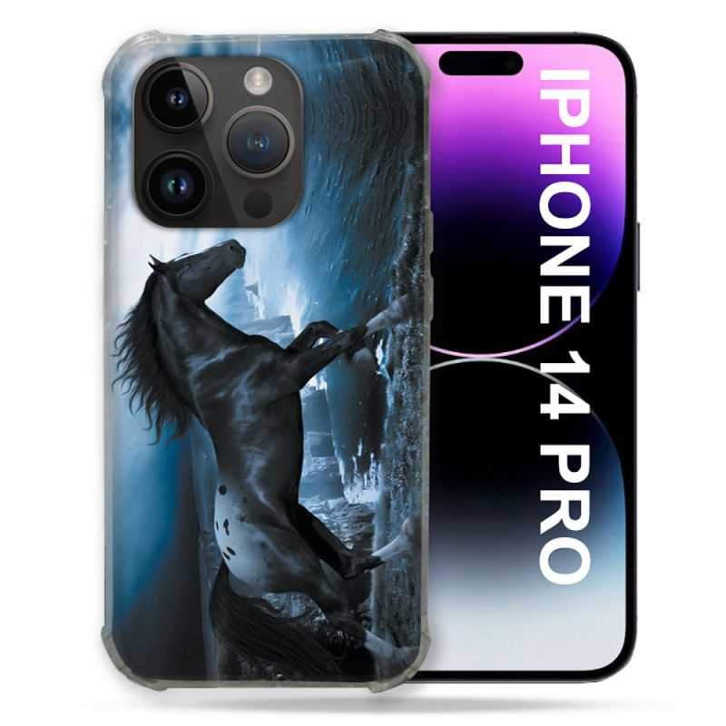 Coque Pour Iphone 14 Pro (6.1) Animal Cheval Noir