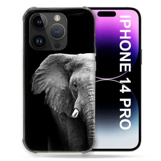 Coque Pour Iphone 14 Pro (6.1) Animal Elephant Noir
