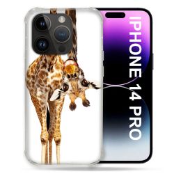 Coque Pour Iphone 14 Pro (6.1) Animal Girafe Blanche