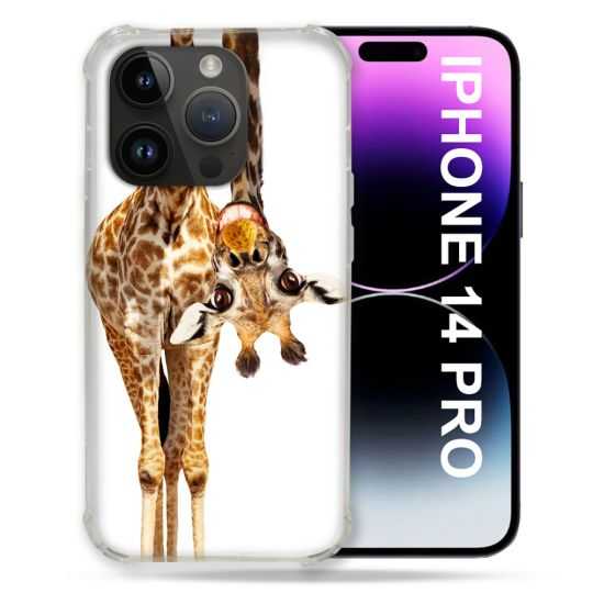 Coque Pour Iphone 14 Pro (6.1) Animal Girafe Blanche