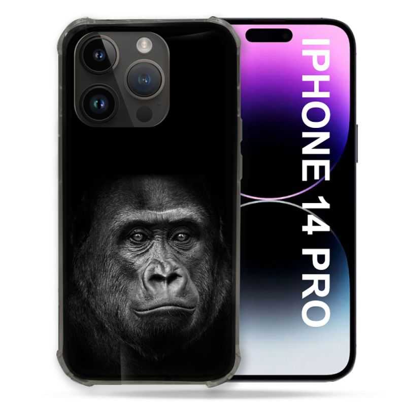 Coque Pour Iphone 14 Pro (6.1) Animal Gorille Noir