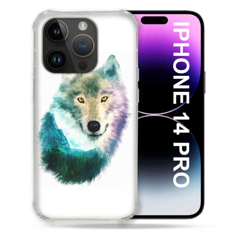 Coque Pour Iphone 14 Pro (6.1) Animal Loup Montagne
