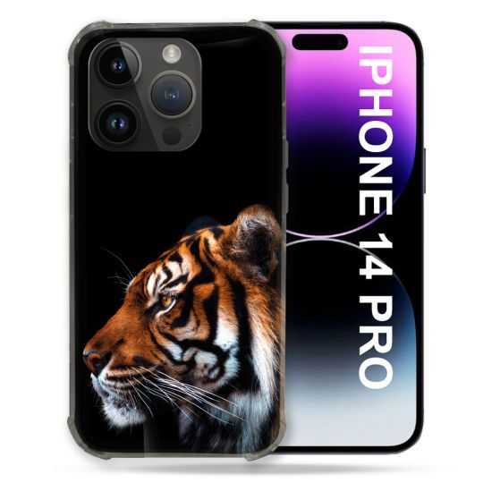 Coque Pour Iphone 14 Pro (6.1) Animal Tigre Noir