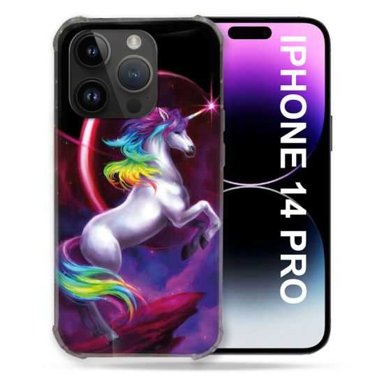 Coque Pour Iphone 14 Pro (6.1) Fantastique Licorne Arc en ciel