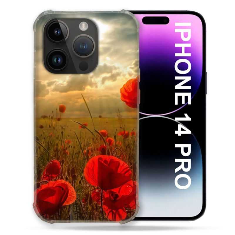 Coque Pour Iphone 14 Pro (6.1) Fleur Coquelicot