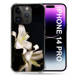 Coque Pour Iphone 14 Pro (6.1) Fleur Lys Noir