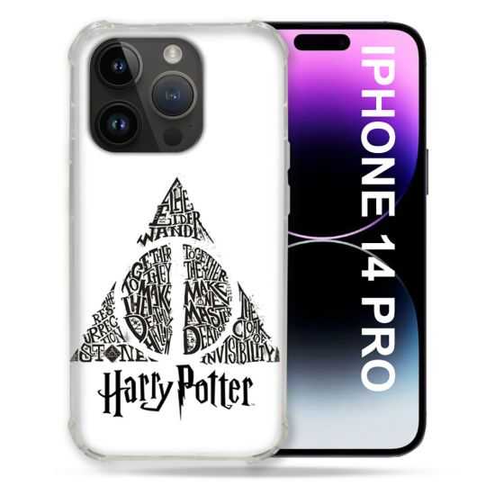 Coque Pour Iphone 14 Pro (6.1) Harry Potter Hollows triangle Blanc