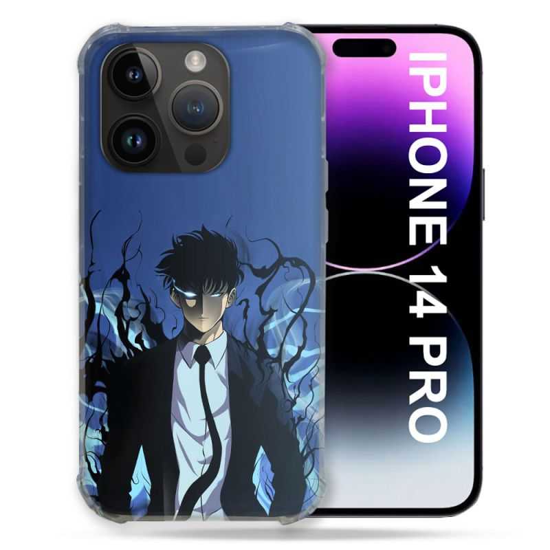 Coque Pour Iphone 14 Pro (6.1) Manga Solo Leveling Sung Bleu