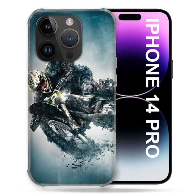 Coque Pour Iphone 14 Pro (6.1) Moto Cross Ombre