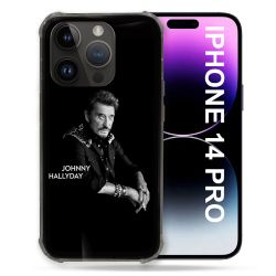 Coque Pour Iphone 14 Pro (6.1) Musique Johnny Hallyday Noir