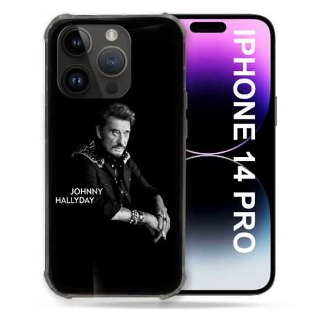 Coque Pour Iphone 14 Pro (6.1) Musique Johnny Hallyday Noir