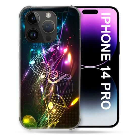Coque Pour Iphone 14 Pro (6.1) Musique Partition Multicolore