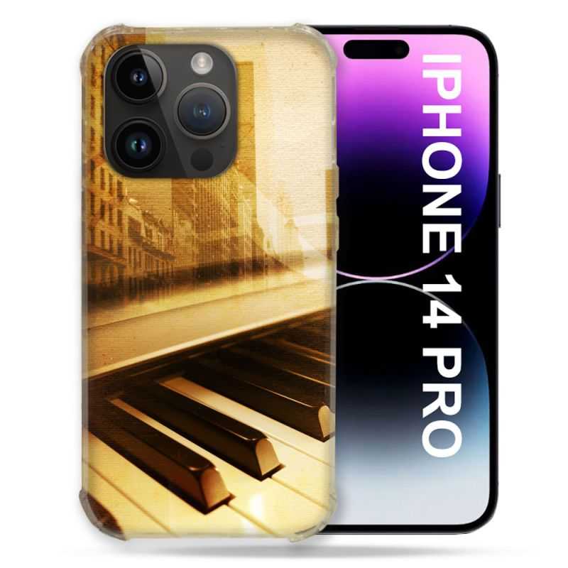 Coque Pour Iphone 14 Pro (6.1) Musique Piano Retro