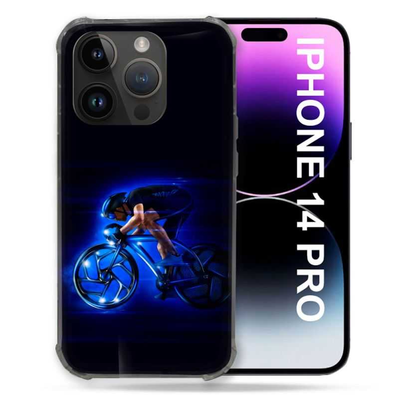 Coque Pour Iphone 14 Pro (6.1) Sport Cyclisme Bleu