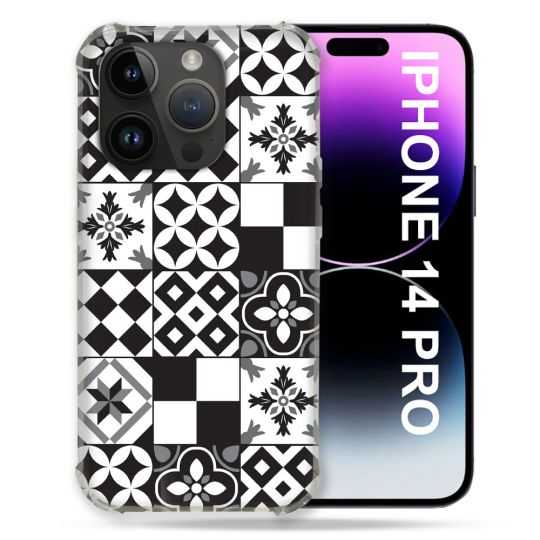 Coque Pour Iphone 14 Pro (6.1) Texture Carreau Ciment Noir