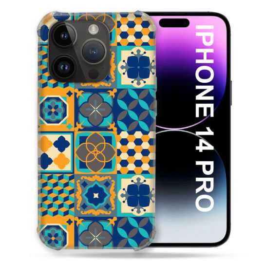 Coque Pour Iphone 14 Pro (6.1) Texture Carreau Ciment Orange