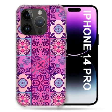 Coque Pour Iphone 14 Pro (6.1) Texture Carreau Ciment Violet