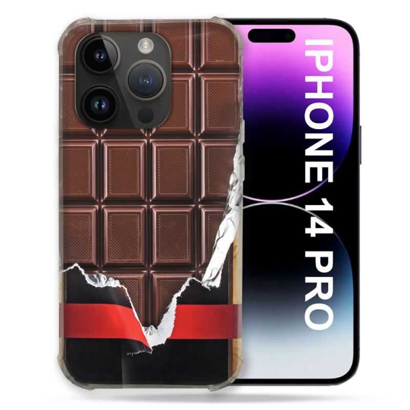 Coque Pour Iphone 14 Pro (6.1) Texture Trompe Oeil Chocolat