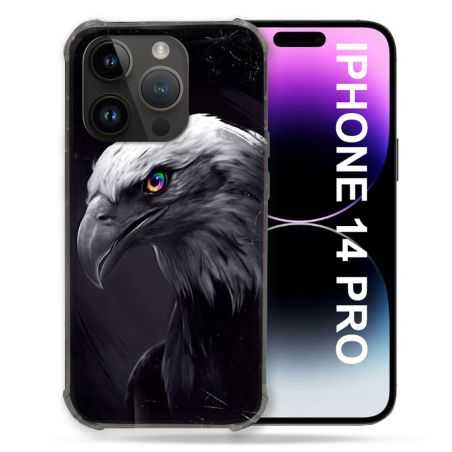 Coque Compatible MagSafe Pour Iphone 14 Pro (6.1) Animal Aigle Royal Noir