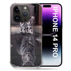 Coque Compatible MagSafe Pour Iphone 14 Pro (6.1) Animal Chat Reflet