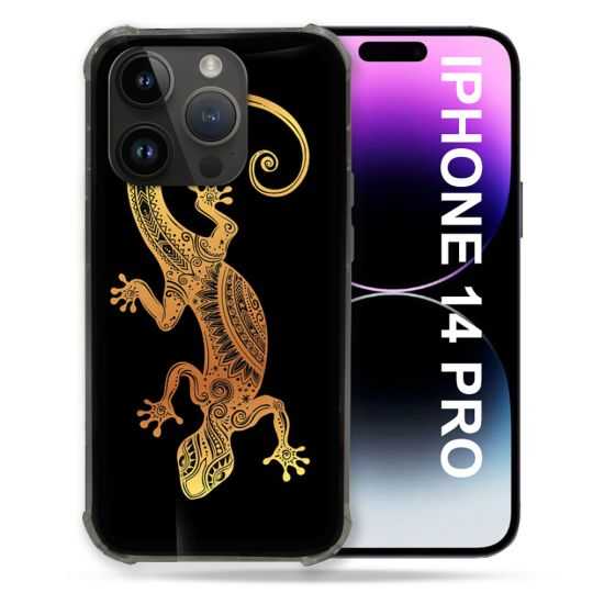 Coque Compatible MagSafe Pour Iphone 14 Pro (6.1) Animal Lezard Noir