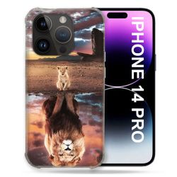 Coque Compatible MagSafe Pour Iphone 14 Pro (6.1) Animal Lion Reflet