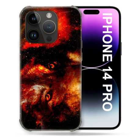 Coque Compatible MagSafe Pour Iphone 14 Pro (6.1) Animal Loup Espace