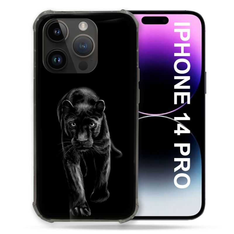 Coque Compatible MagSafe Pour Iphone 14 Pro (6.1) Animal Panthère Noire