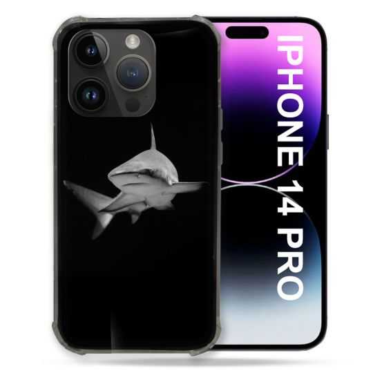 Coque Compatible MagSafe Pour Iphone 14 Pro (6.1) Animal Requin Sombre