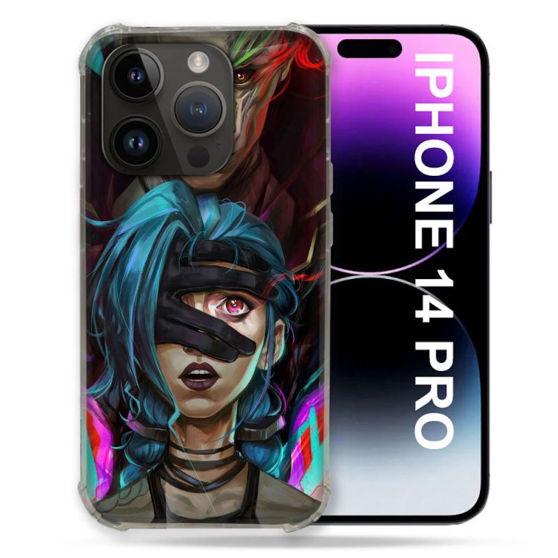 Coque Compatible MagSafe Pour Iphone 14 Pro (6.1) Arcane Jynx Bleu