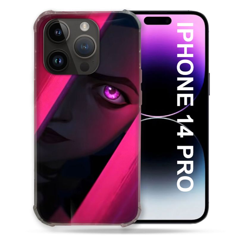 Coque Compatible MagSafe Pour Iphone 14 Pro (6.1) Arcane Jynx Rose