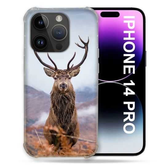 Coque Compatible MagSafe Pour Iphone 14 Pro (6.1) Chasse Chevreuil Montagne