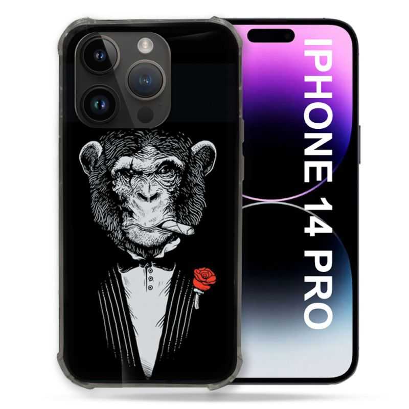 Coque Compatible MagSafe Pour Iphone 14 Pro (6.1) Decale Singe Mafia