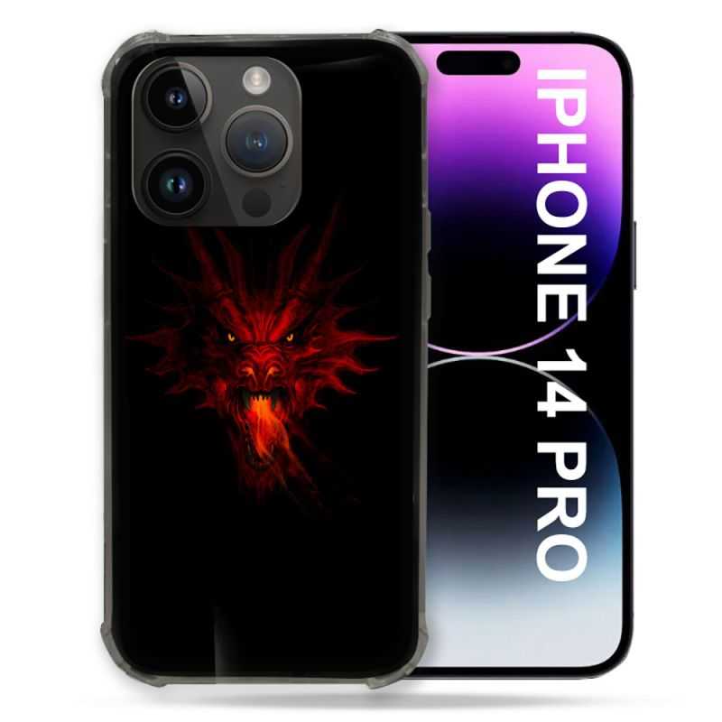 Coque Compatible MagSafe Pour Iphone 14 Pro (6.1) Fantastique Dragon Feu