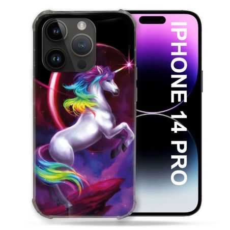 Coque Compatible MagSafe Pour Iphone 14 Pro (6.1) Fantastique Licorne Arc en ciel